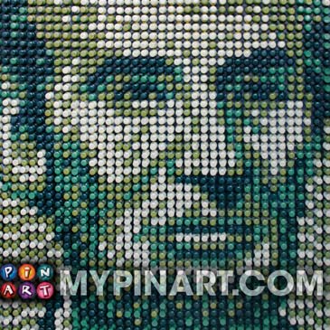 Abraham Lincoln cartoon pin art design
